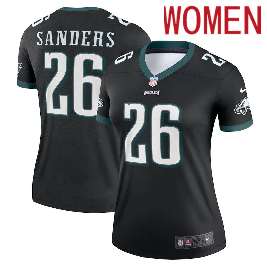 Women Philadelphia Eagles #26 Miles Sanders Nike Black Legend NFL Jersey